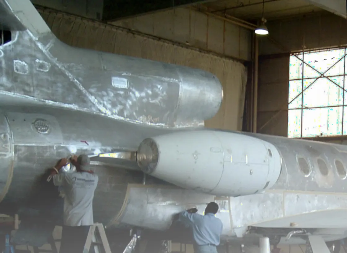 Special-mission aircraft undergoing conversion work